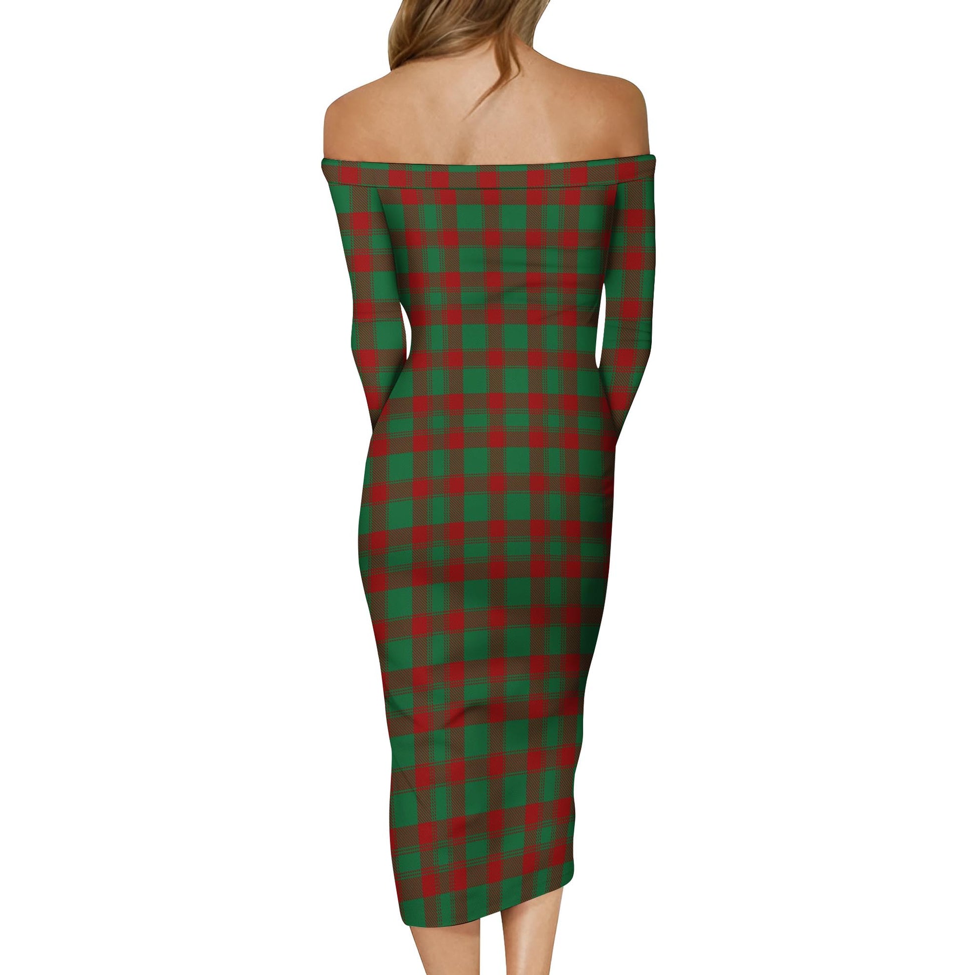 Donachie Tartan Off Shoulder Lady Dress - Tartanvibesclothing