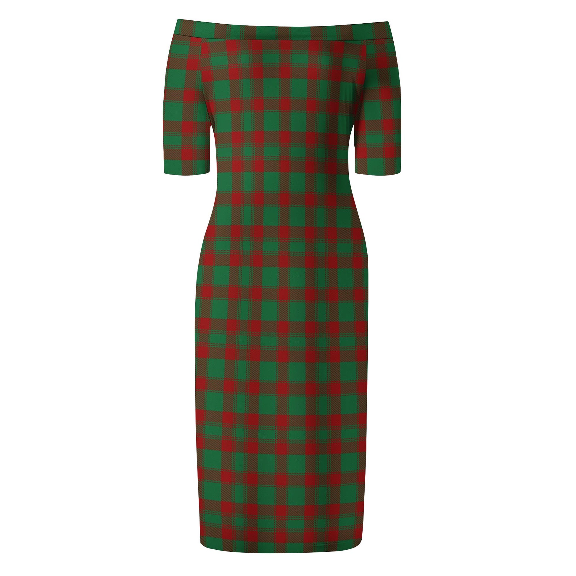 Donachie Tartan Off Shoulder Lady Dress - Tartanvibesclothing