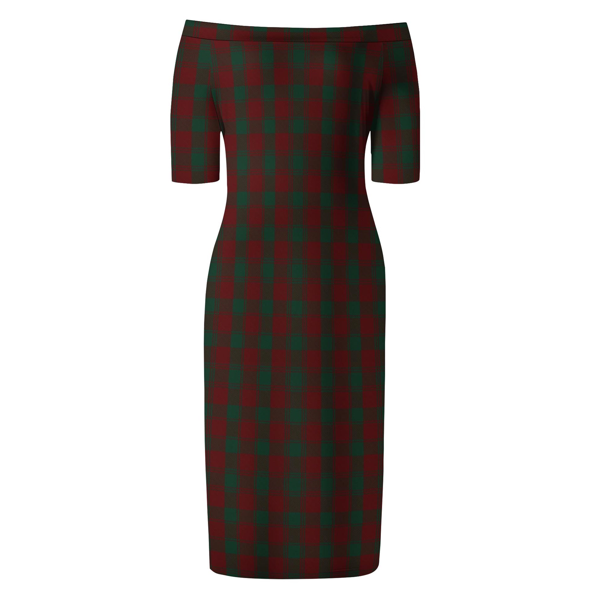 Donachie of Brockloch Tartan Off Shoulder Lady Dress - Tartanvibesclothing