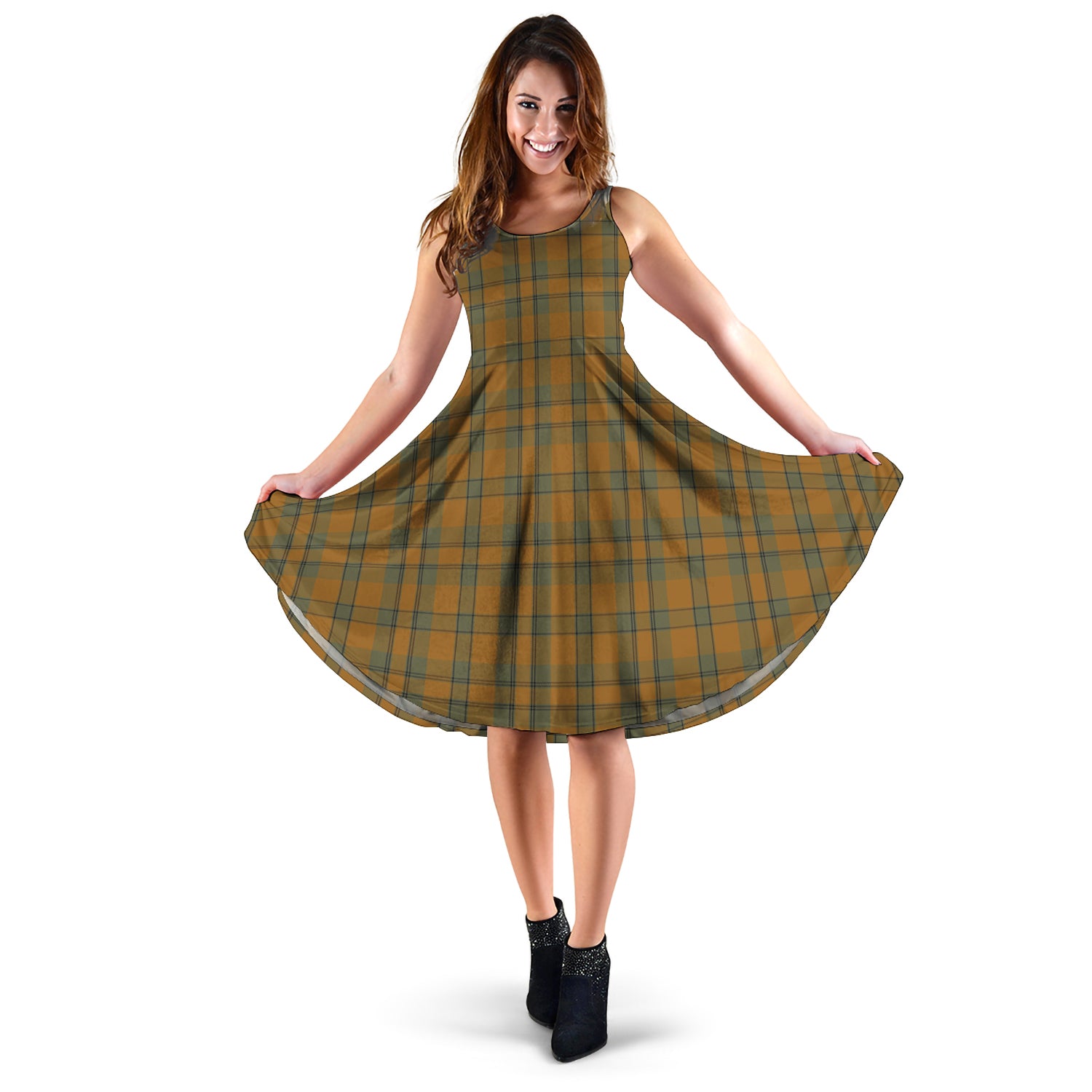 donachie-of-brockloch-ancient-hunting-tartan-sleeveless-midi-womens-dress