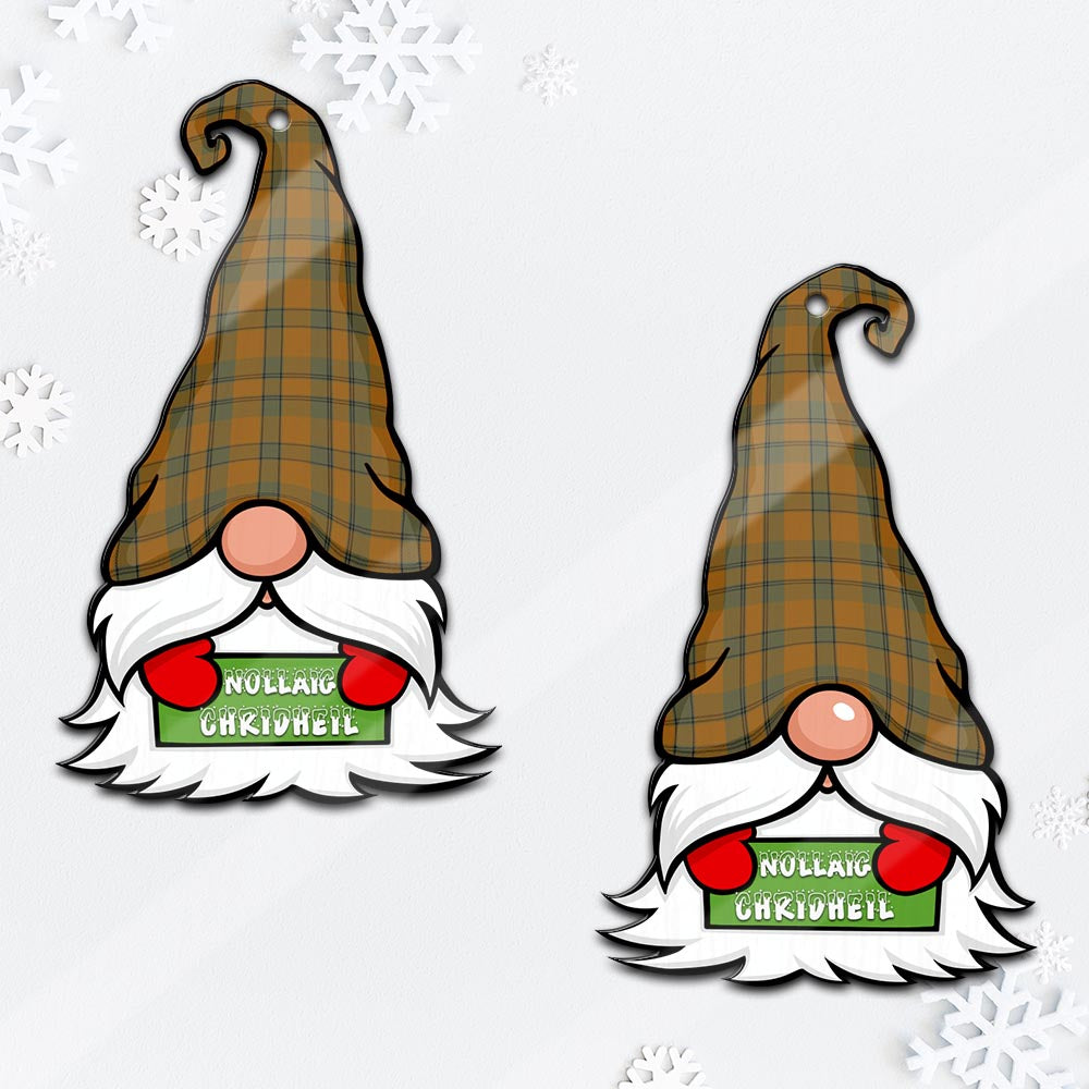 Donachie of Brockloch Ancient Hunting Gnome Christmas Ornament with His Tartan Christmas Hat Mica Ornament - Tartanvibesclothing