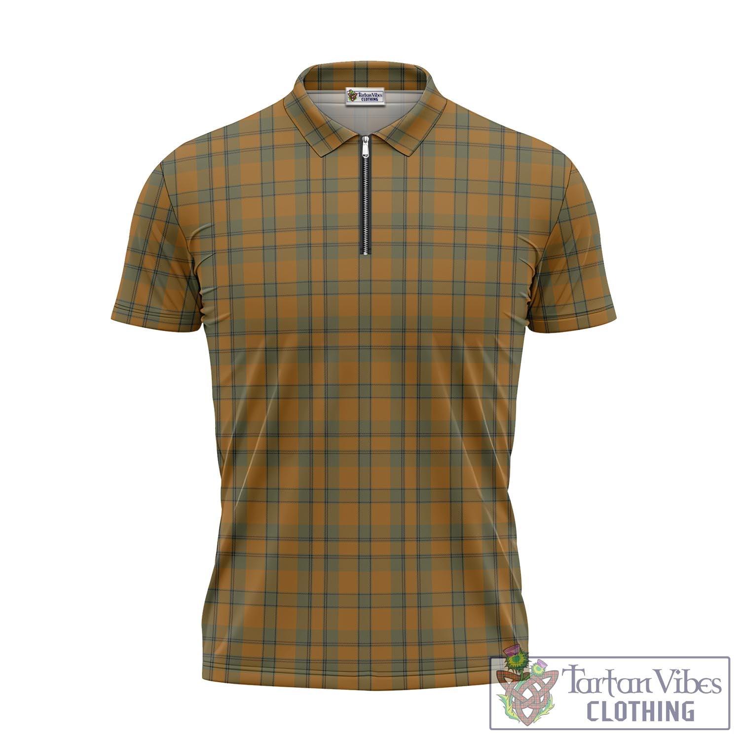 Tartan Vibes Clothing Donachie of Brockloch Ancient Hunting Tartan Zipper Polo Shirt