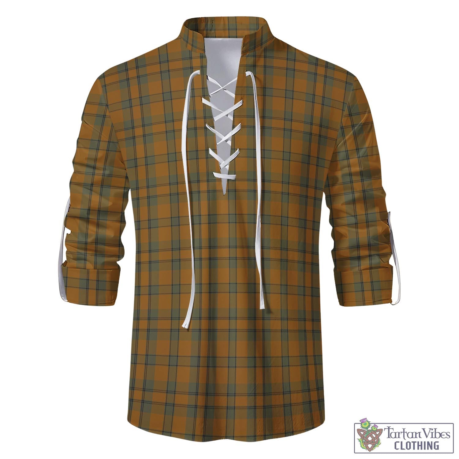 Tartan Vibes Clothing Donachie of Brockloch Ancient Hunting Tartan Men's Scottish Traditional Jacobite Ghillie Kilt Shirt