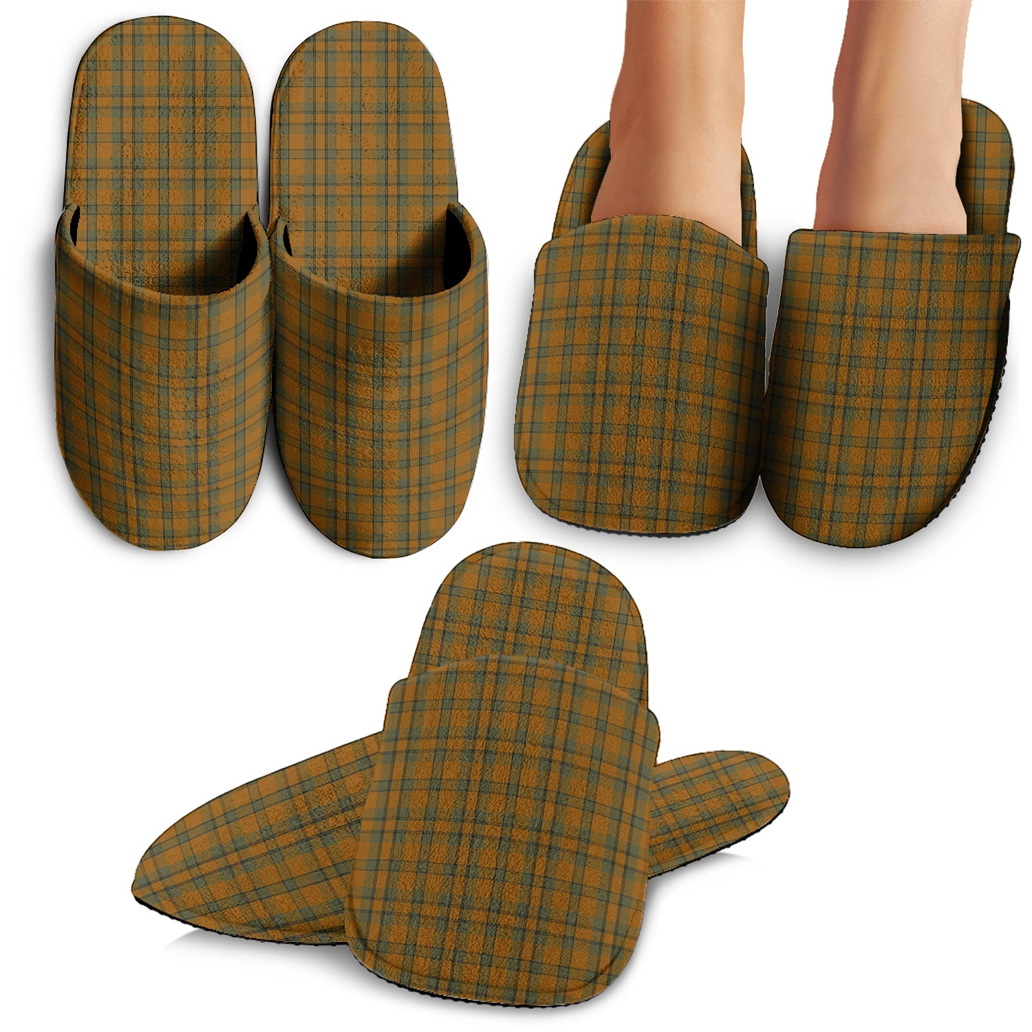 Donachie of Brockloch Ancient Hunting Tartan Home Slippers - Tartanvibesclothing