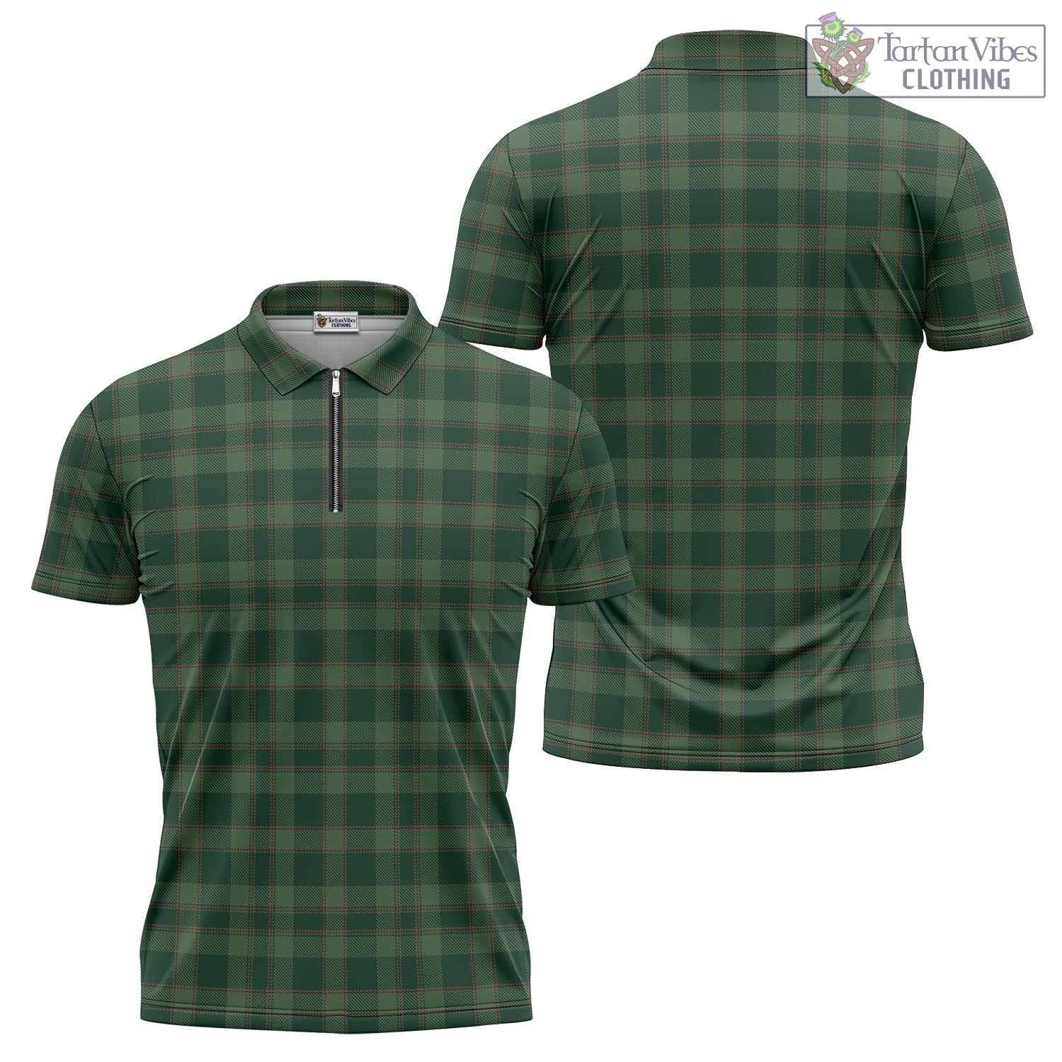 Tartan Vibes Clothing Donachie of Brockloch Hunting Tartan Zipper Polo Shirt