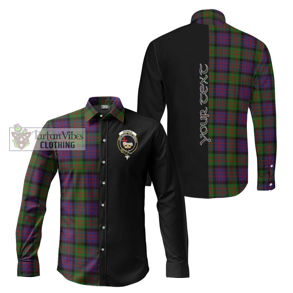 Donald Tartan Long Sleeve Button Shirt with Family Crest and Half Of Me Style Men's Shirt S - Tartanvibesclothing Shop