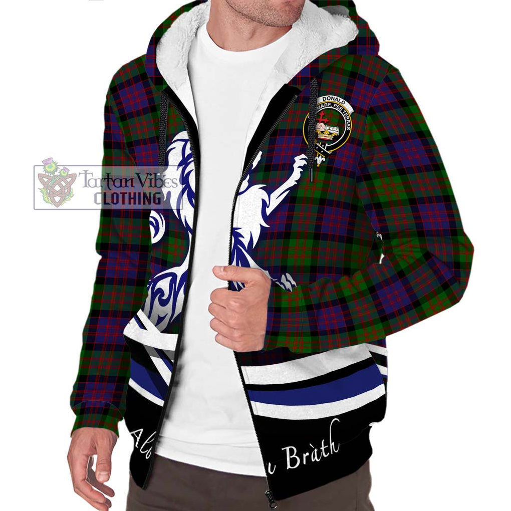 Donald Tartan Sherpa Hoodie with Alba Gu Brath Regal Lion Emblem Unisex S - Tartanvibesclothing Shop