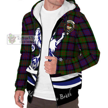 Donald Tartan Sherpa Hoodie with Alba Gu Brath Regal Lion Emblem