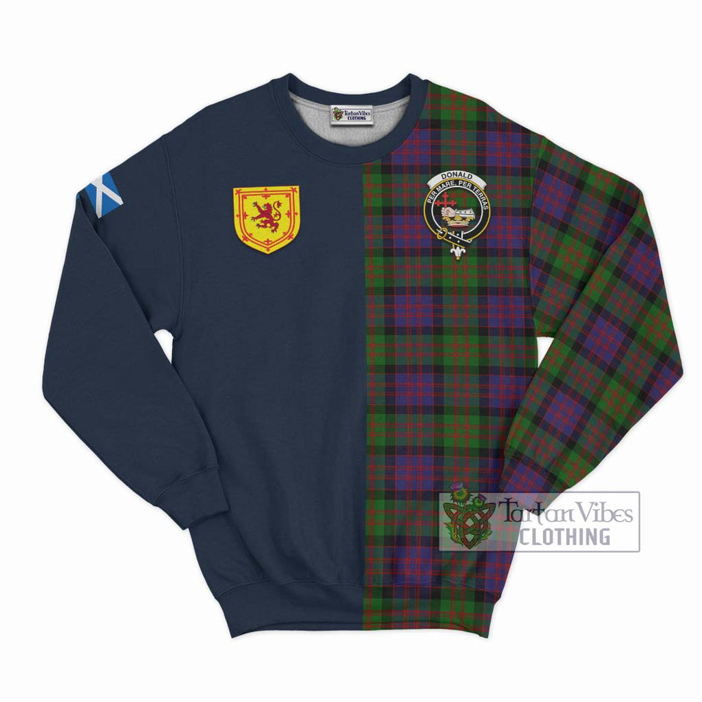 Tartan Vibes Clothing Donald Tartan Sweatshirt with Scottish Lion Royal Arm Half Style