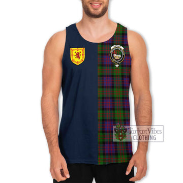 Donald Tartan Men's Tank Top Alba with Scottish Lion Royal Arm Half Style