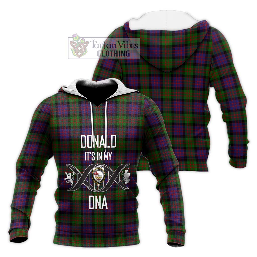 Tartan Vibes Clothing Donald Tartan Knitted Hoodie with Family Crest DNA In Me Style