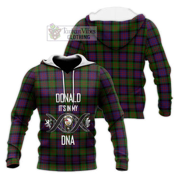 Donald Tartan Knitted Hoodie with Family Crest DNA In Me Style