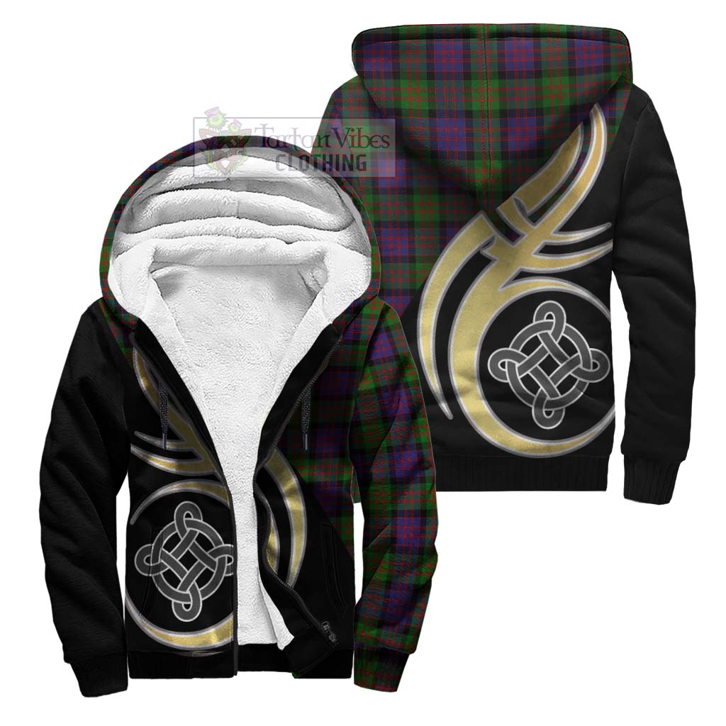 Donald Tartan Sherpa Hoodie with Family Crest and Celtic Symbol Style Unisex S - Tartan Vibes Clothing