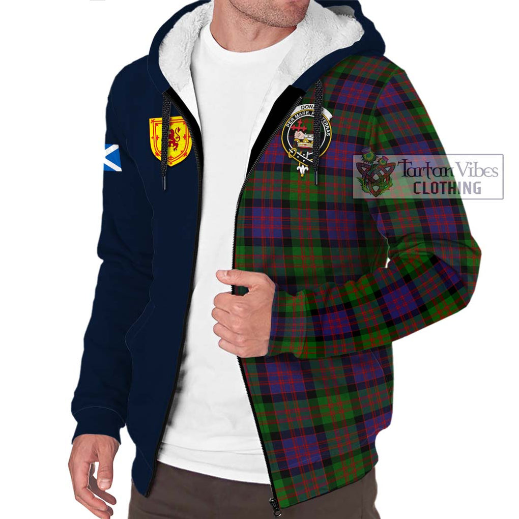 Tartan Vibes Clothing Donald Tartan Sherpa Hoodie with Scottish Lion Royal Arm Half Style