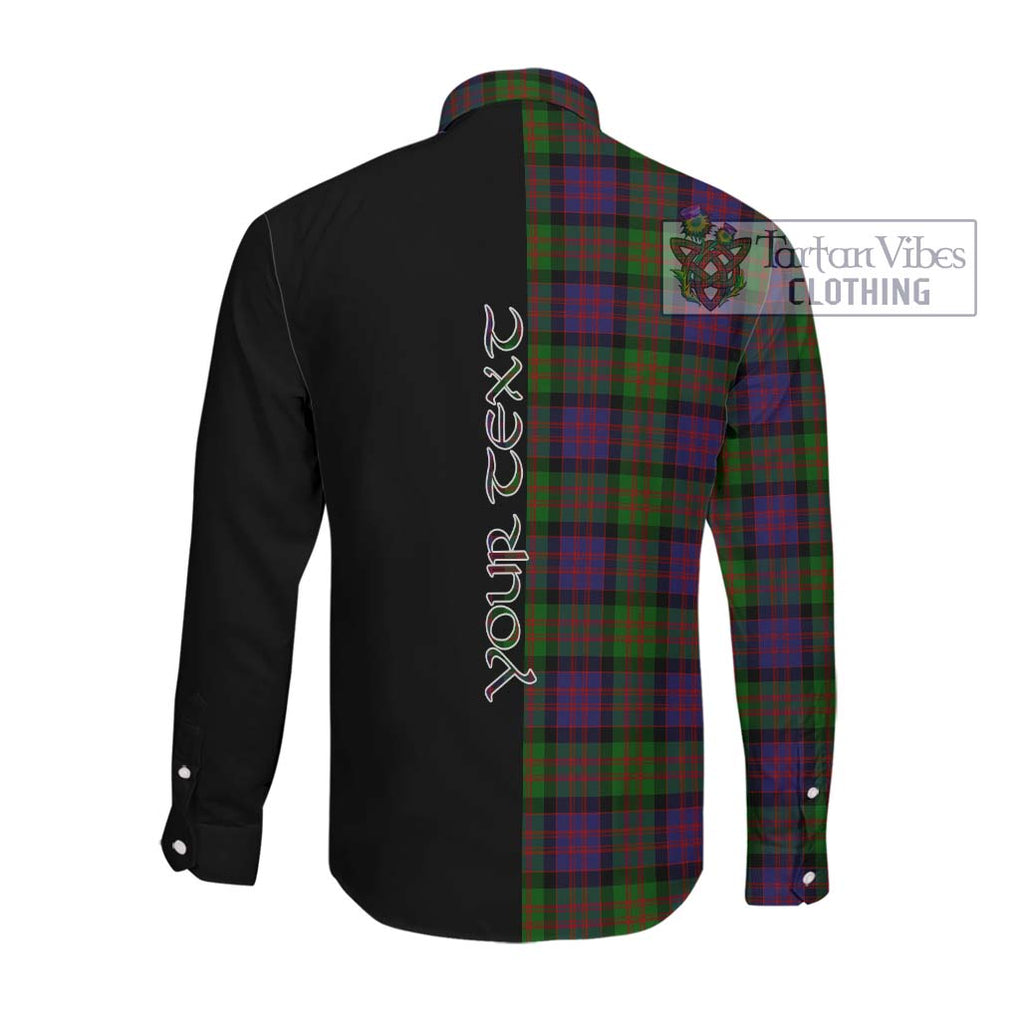 Donald Tartan Long Sleeve Button Shirt with Family Crest and Half Of Me Style Men's Shirt - Tartanvibesclothing Shop