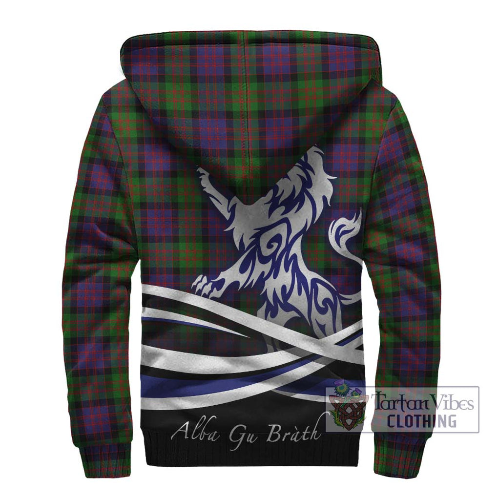 Donald Tartan Sherpa Hoodie with Alba Gu Brath Regal Lion Emblem - Tartanvibesclothing Shop