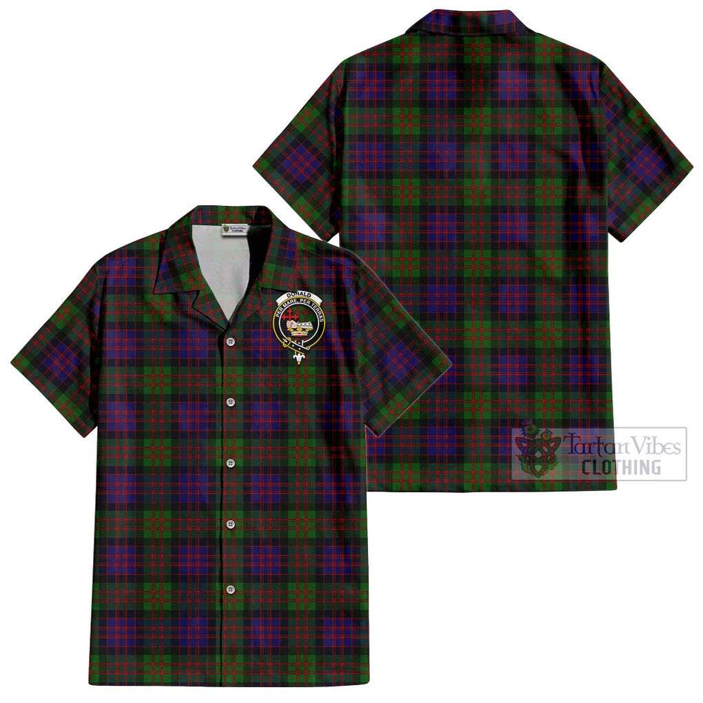 Donald Tartan Cotton Hawaiian Shirt with Family Crest Kid - Tartan Vibes Clothing