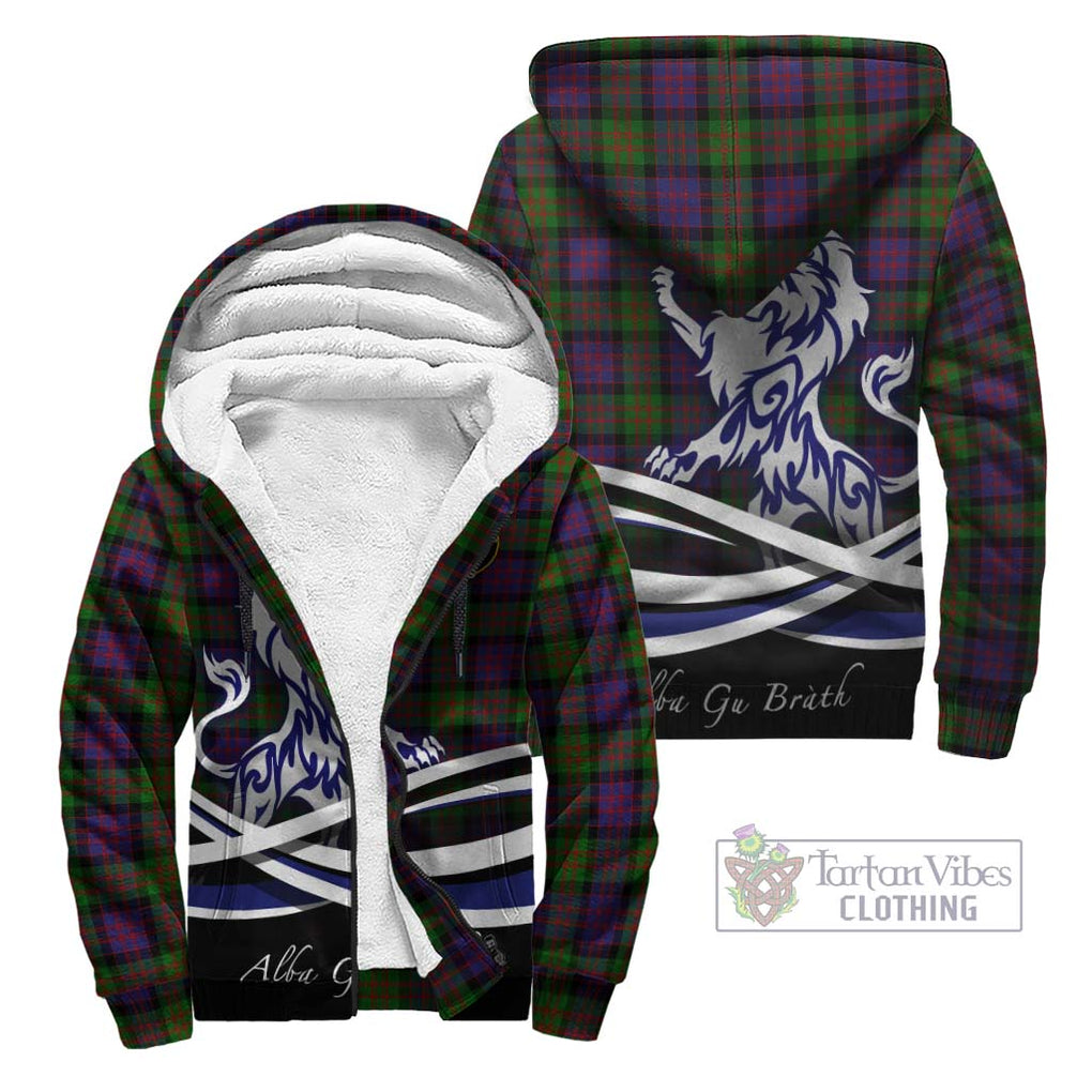 Donald Tartan Sherpa Hoodie with Alba Gu Brath Regal Lion Emblem Unisex - Tartanvibesclothing Shop