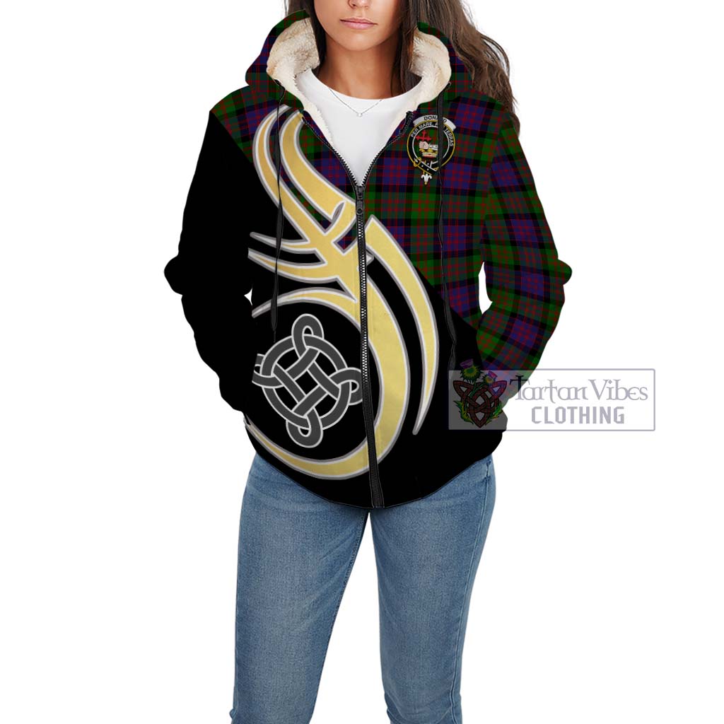 Donald Tartan Sherpa Hoodie with Family Crest and Celtic Symbol Style Unisex - Tartan Vibes Clothing