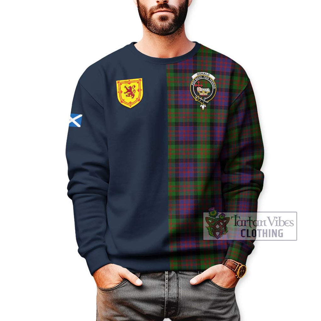 Tartan Vibes Clothing Donald Tartan Sweatshirt with Scottish Lion Royal Arm Half Style