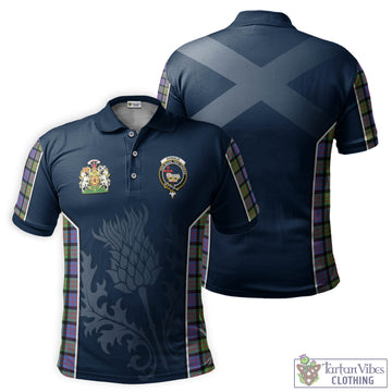 Donald Ancient Tartan Men's Polo Shirt with Family Crest and Scottish Thistle Vibes Sport Style