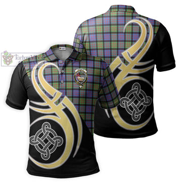 Donald Ancient Tartan Polo Shirt with Family Crest and Celtic Symbol Style