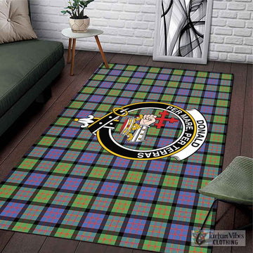 Donald Ancient Tartan Area Rug with Family Crest