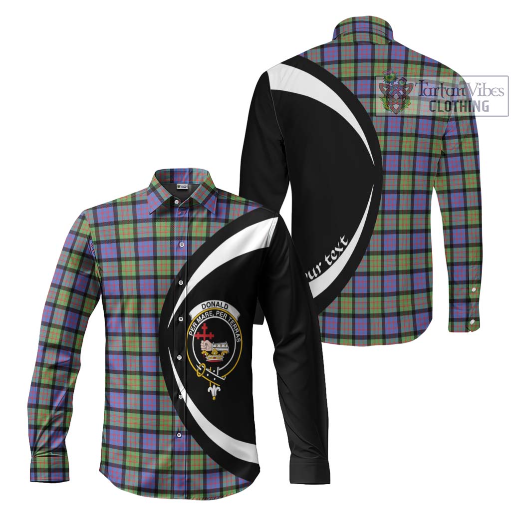 Tartan Vibes Clothing Donald Ancient Tartan Long Sleeve Button Up with Family Crest Circle Style