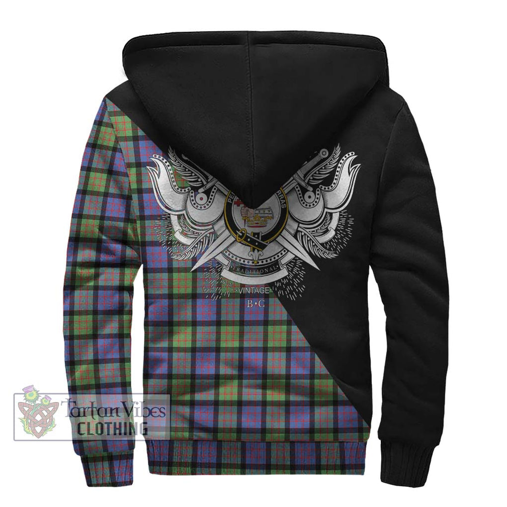 Donald Ancient Tartan Sherpa Hoodie with Family Crest and Military Logo Style - Tartanvibesclothing Shop