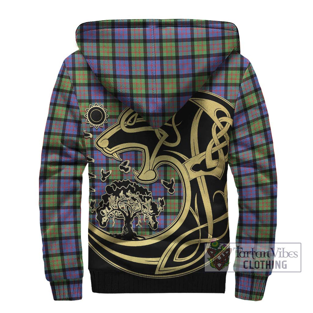 Donald Ancient Tartan Sherpa Hoodie with Family Crest Celtic Wolf Style - Tartan Vibes Clothing