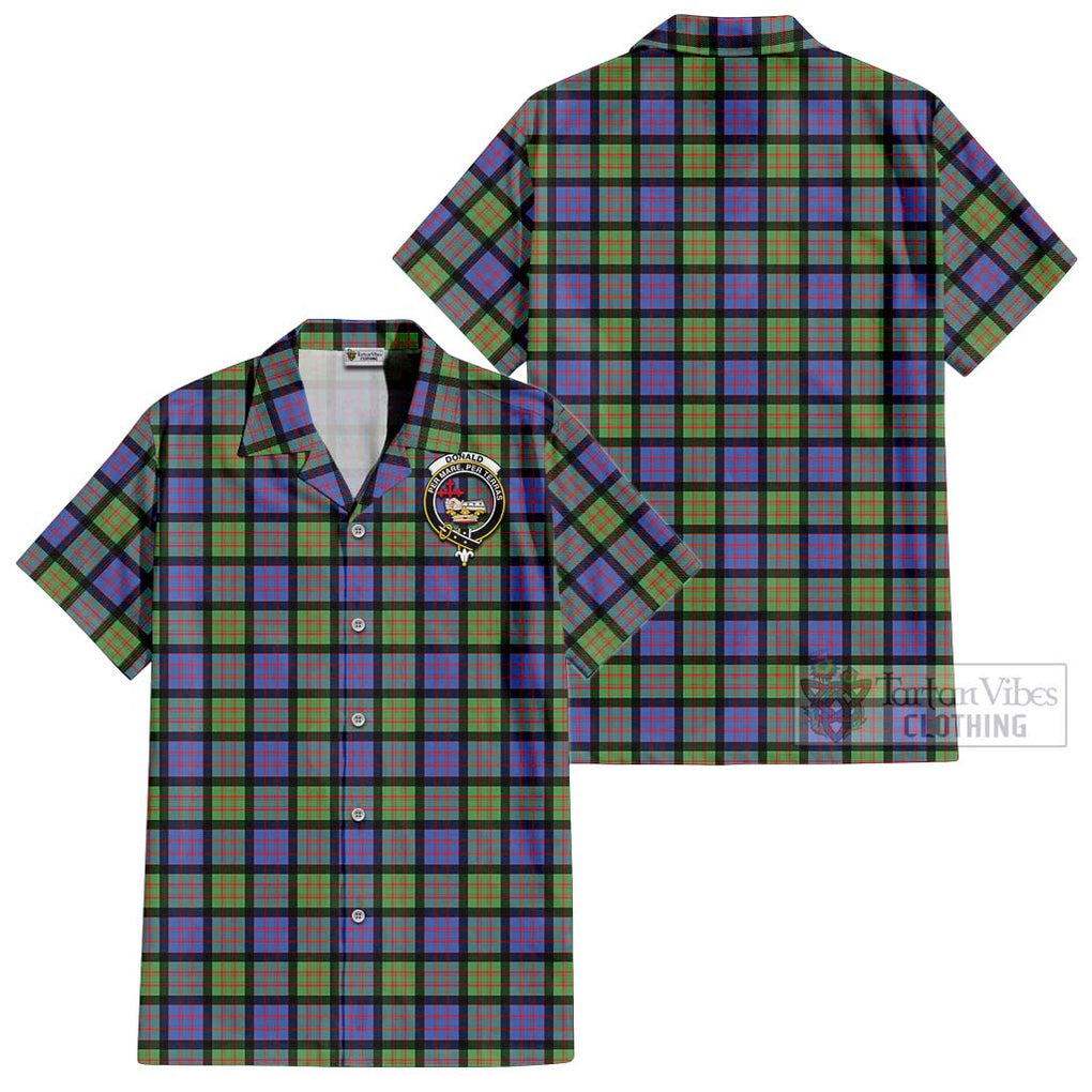 Donald Ancient Tartan Cotton Hawaiian Shirt with Family Crest Kid - Tartan Vibes Clothing