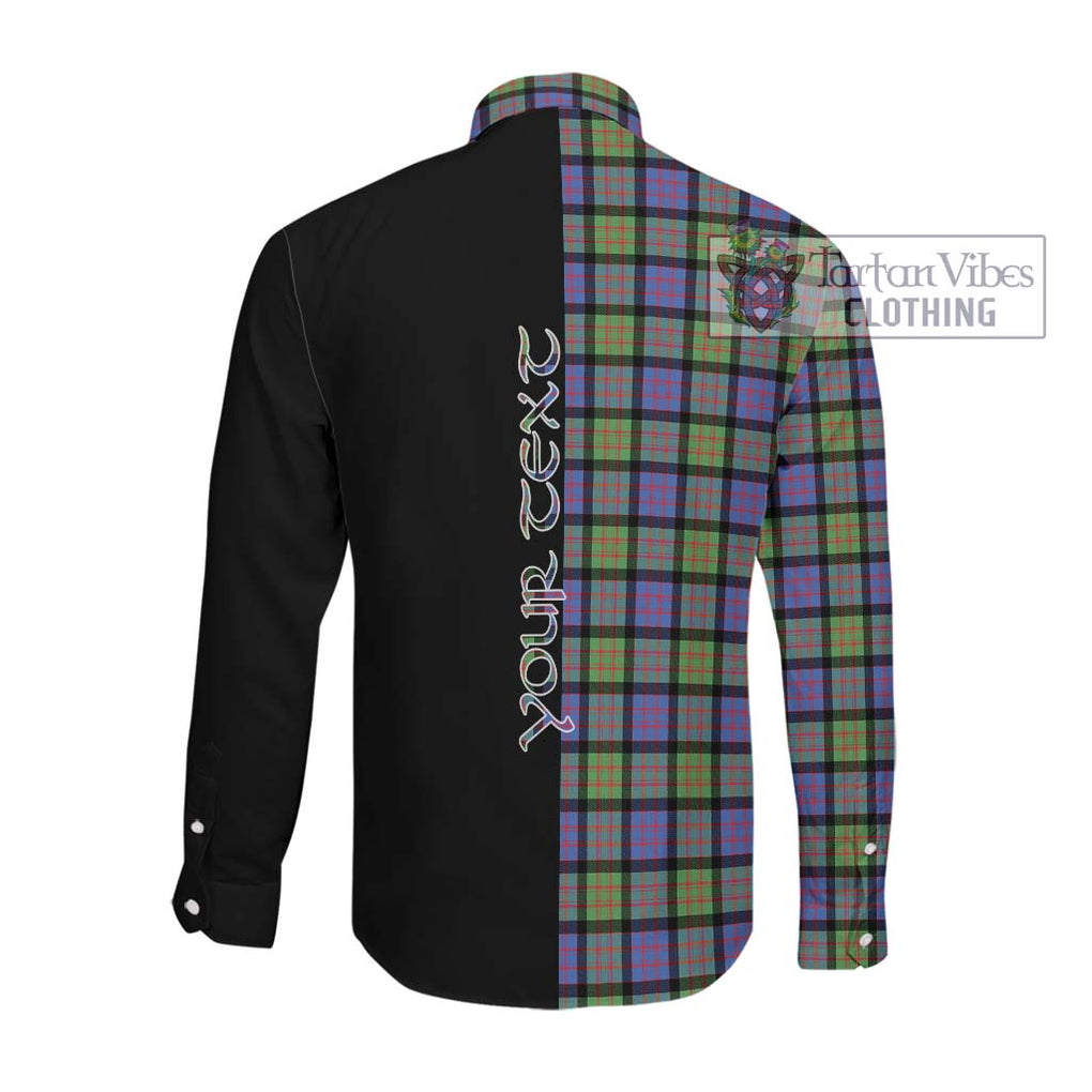 Donald Ancient Tartan Long Sleeve Button Shirt with Family Crest and Half Of Me Style Men's Shirt - Tartanvibesclothing Shop