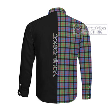 Donald Ancient Tartan Long Sleeve Button Shirt with Family Crest and Half Of Me Style