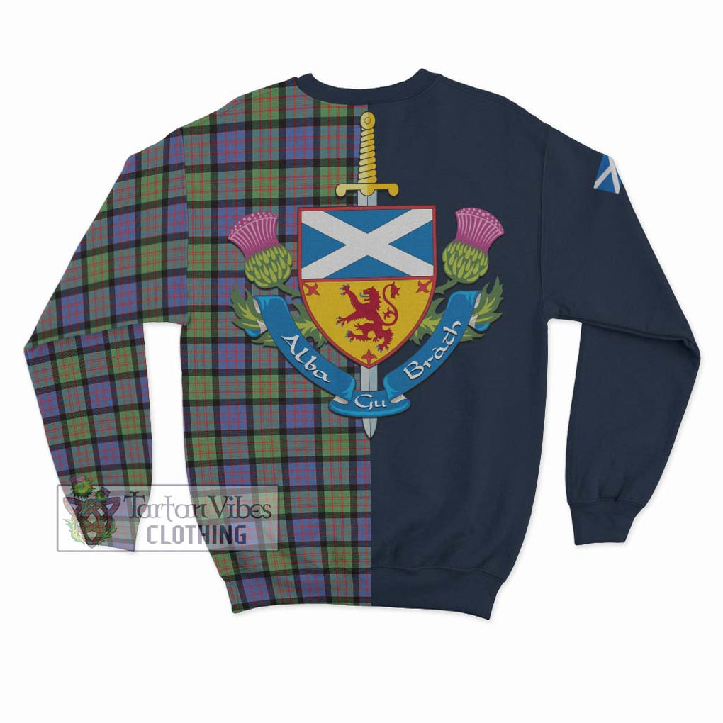 Tartan Vibes Clothing Donald Ancient Tartan Sweatshirt with Scottish Lion Royal Arm Half Style