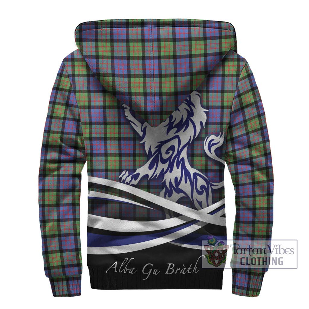 Donald Ancient Tartan Sherpa Hoodie with Alba Gu Brath Regal Lion Emblem - Tartanvibesclothing Shop