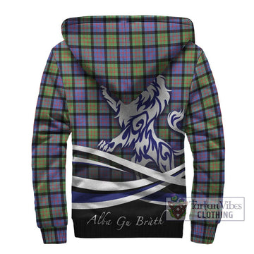 Donald Ancient Tartan Sherpa Hoodie with Alba Gu Brath Regal Lion Emblem