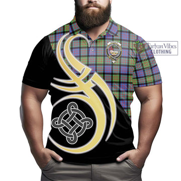 Donald Ancient Tartan Polo Shirt with Family Crest and Celtic Symbol Style