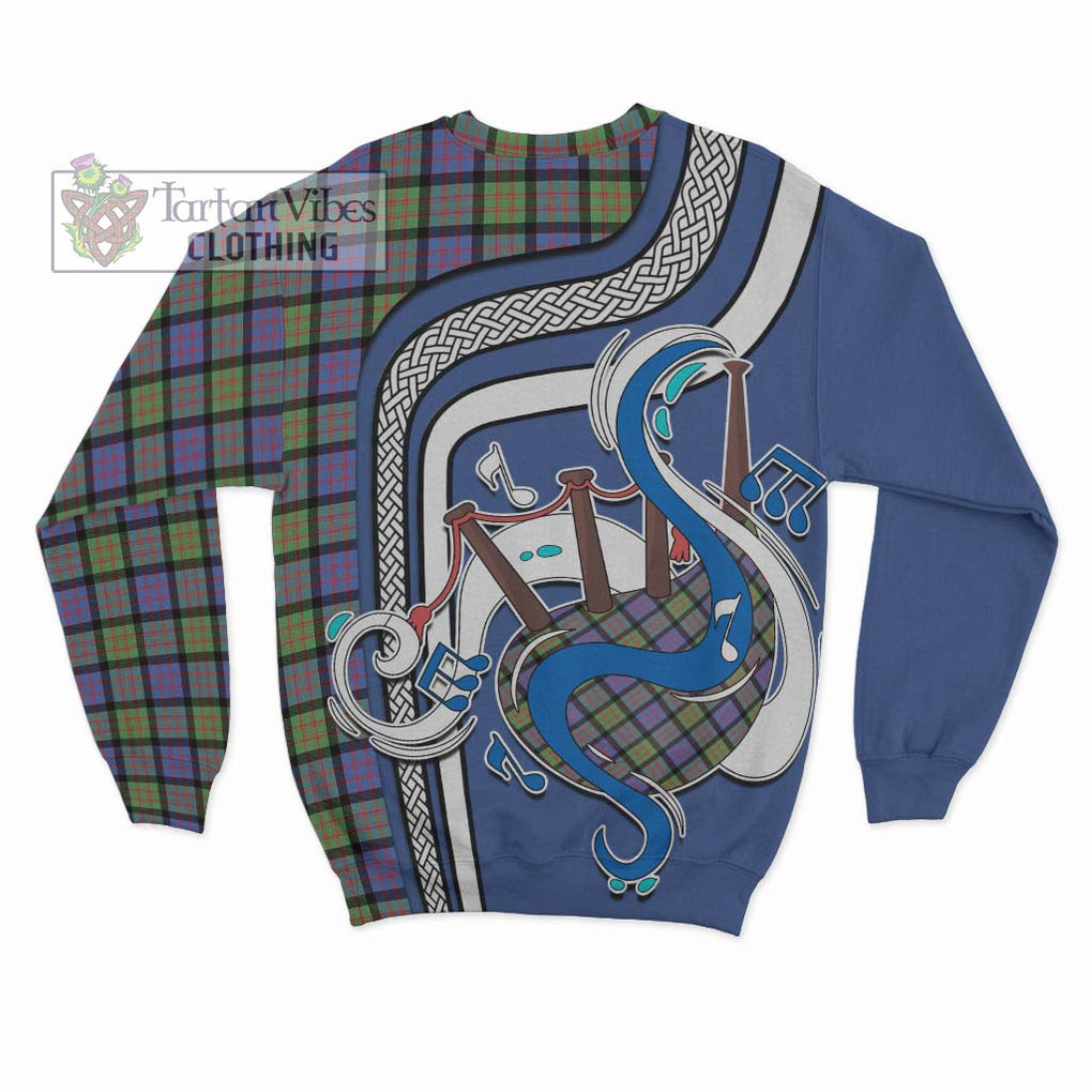 Donald Ancient Tartan Sweatshirt with Epic Bagpipe Style - Tartanvibesclothing Shop