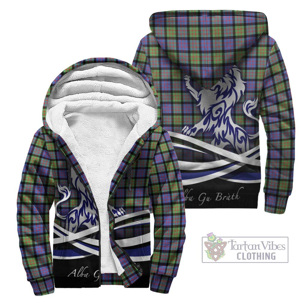 Donald Ancient Tartan Sherpa Hoodie with Alba Gu Brath Regal Lion Emblem Unisex - Tartanvibesclothing Shop