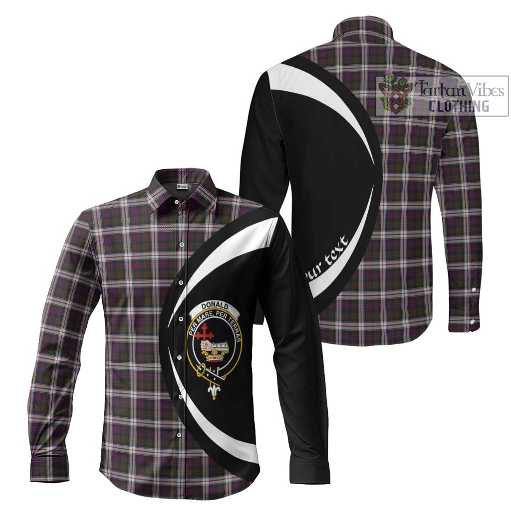 Donald Dress Tartan Long Sleeve Button Up with Family Crest Circle Style Men's Shirt S - Tartan Vibes Clothing