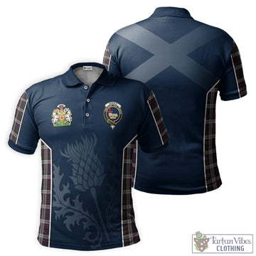 Donald Dress Tartan Men's Polo Shirt with Family Crest and Scottish Thistle Vibes Sport Style