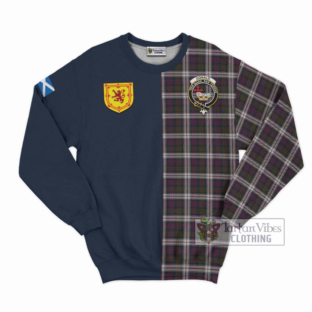 Tartan Vibes Clothing Donald Dress Tartan Sweatshirt with Scottish Lion Royal Arm Half Style