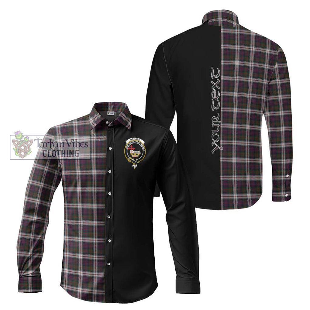 Donald Dress Tartan Long Sleeve Button Shirt with Family Crest and Half Of Me Style Men's Shirt S - Tartanvibesclothing Shop