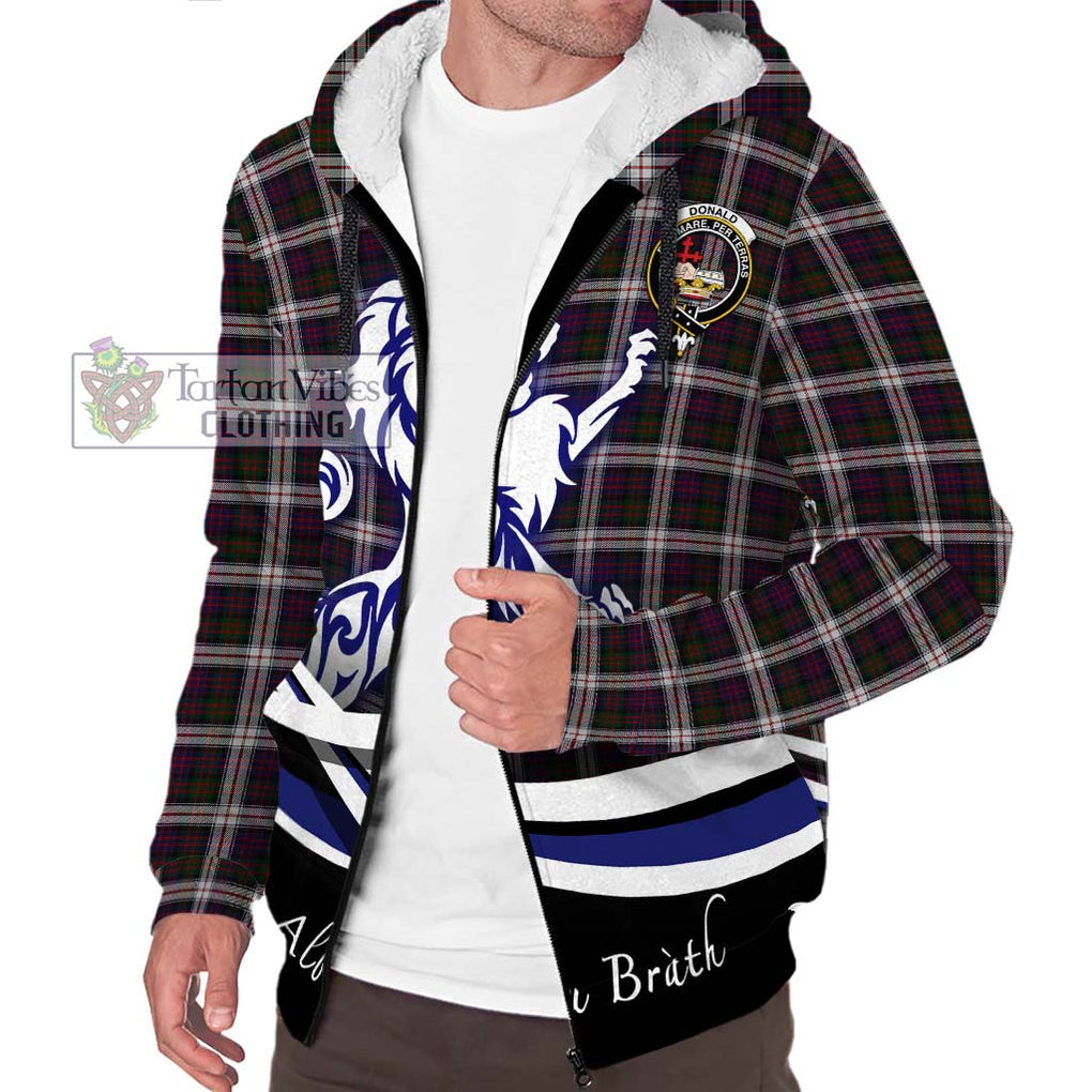 Donald Dress Tartan Sherpa Hoodie with Alba Gu Brath Regal Lion Emblem Unisex S - Tartanvibesclothing Shop