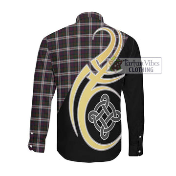 Donald Dress Tartan Long Sleeve Button Shirt with Family Crest and Celtic Symbol Style