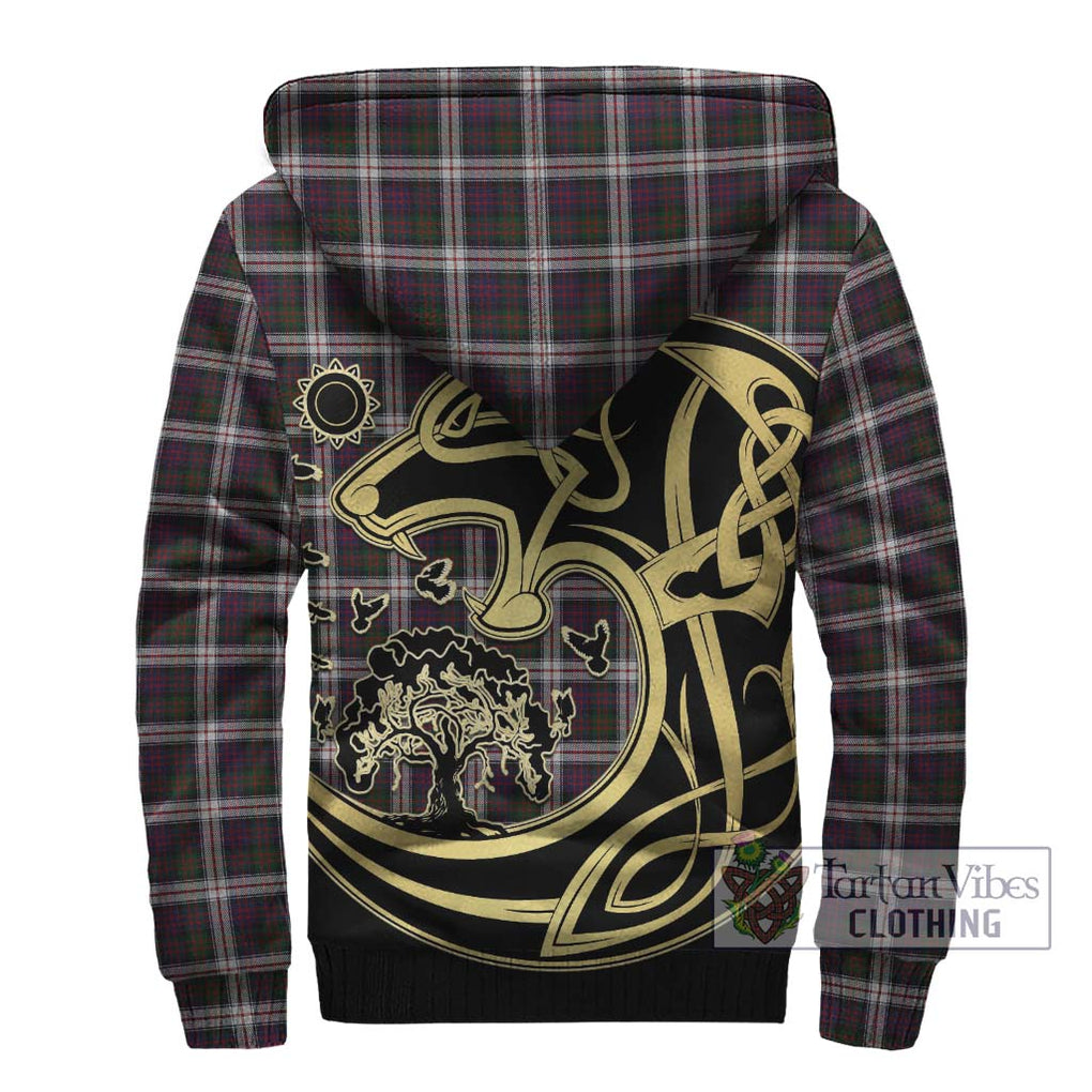 Donald Dress Tartan Sherpa Hoodie with Family Crest Celtic Wolf Style - Tartan Vibes Clothing