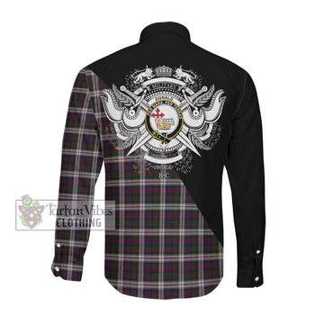 Donald Dress Tartan Long Sleeve Button Shirt with Family Crest and Military Logo Style