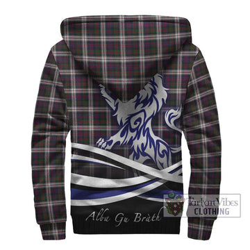 Donald Dress Tartan Sherpa Hoodie with Alba Gu Brath Regal Lion Emblem