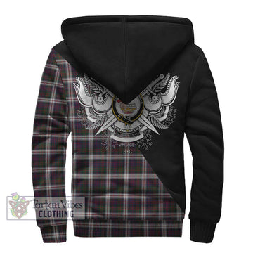 Donald Dress Tartan Sherpa Hoodie with Family Crest and Military Logo Style