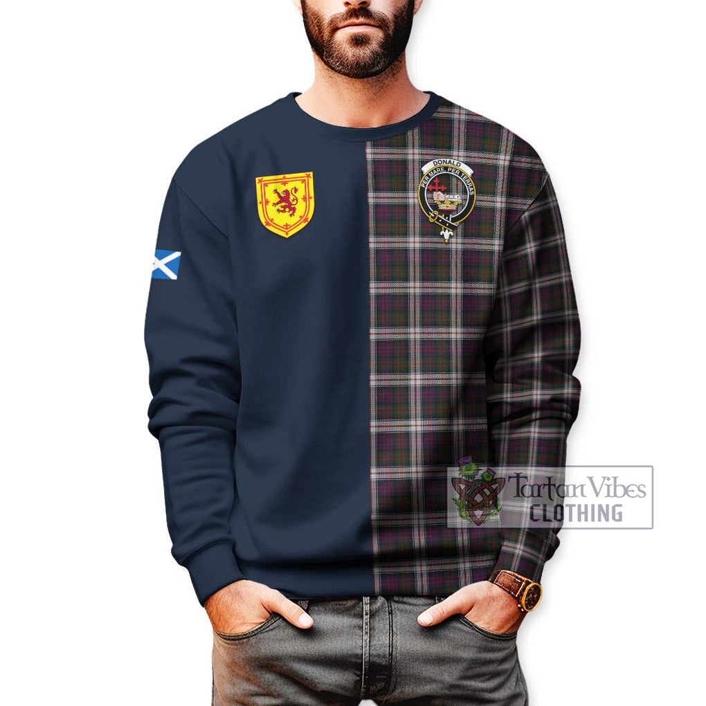 Tartan Vibes Clothing Donald Dress Tartan Sweatshirt with Scottish Lion Royal Arm Half Style